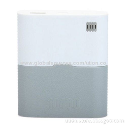 High-capacity 10,400mAh Power Bank for Mobile Phones, with Free Samples and Logo